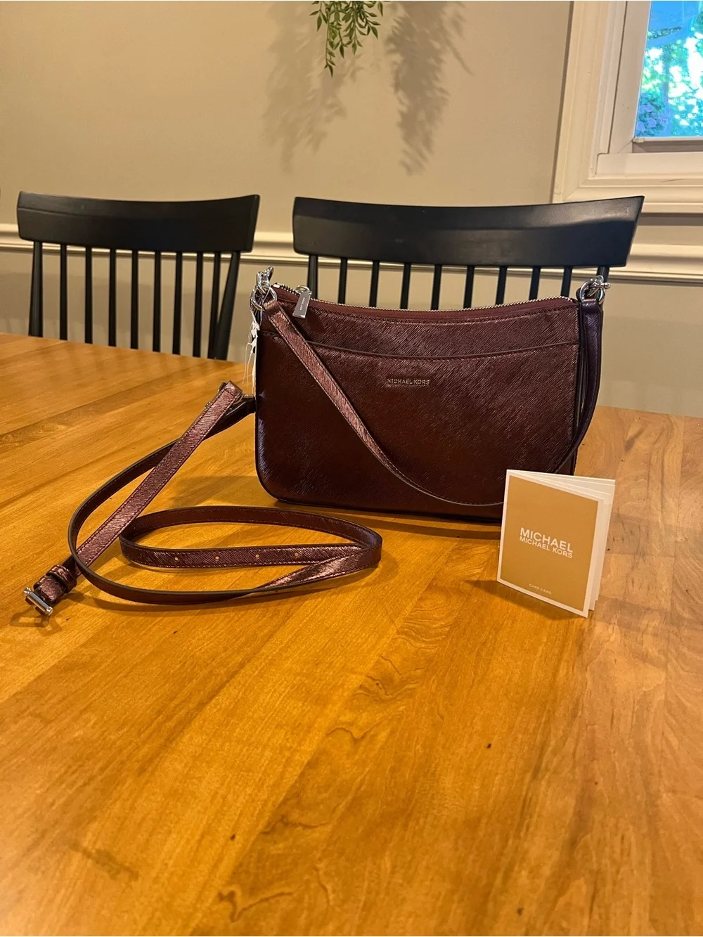 Michael Kors Deep Wine Metallic   Crossbody Bag